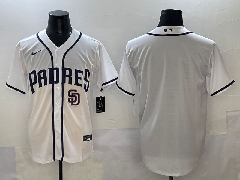 Men 2025 San Diego Padres Blank White Game Nike MLB Jersey style 5